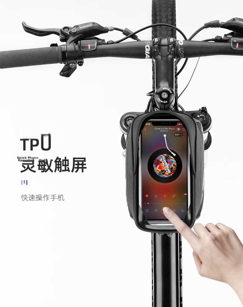 ROCKBROS Bicycle Handlebar Bag, Top Tube Bag, Front Fork Bag, Slim Phone Bag, Road And Mountain Bike Cycling Accessories 13