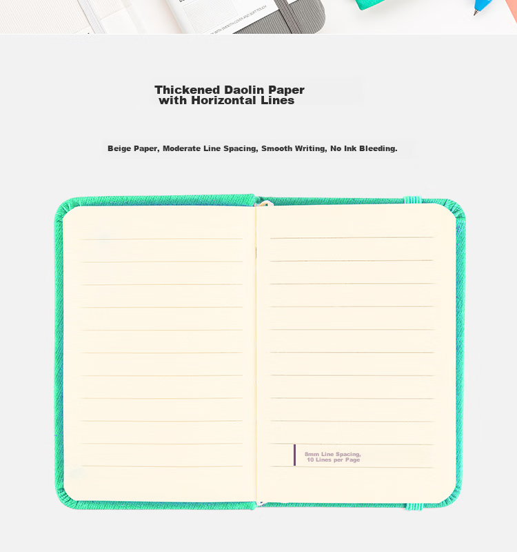 TIANSE A7 Portable Pocket Notebook Daily Planner Creative Strap Small Notebook 100 Pages Diary Vocabulary Journal TS-4029 Blue 5