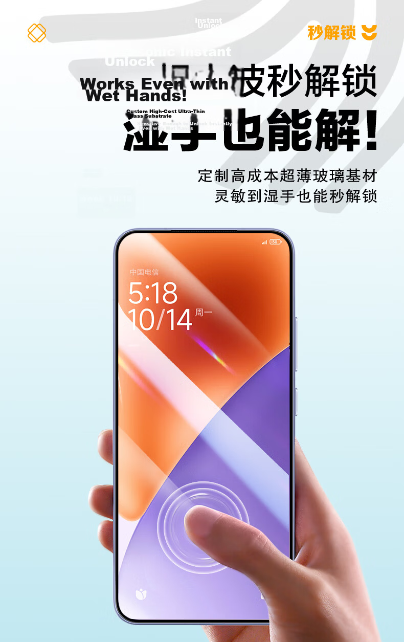LLUNC [Ultrasonic Unlock] Xiaomi 15 Tempered Glass Screen Protector, Full Coverage No White Edge, Anti-Fingerprint, Ultra-Clear Ultra-Thin, Screen-Blocking Prevention, Shockproof Phone Film, 2-Pack 3