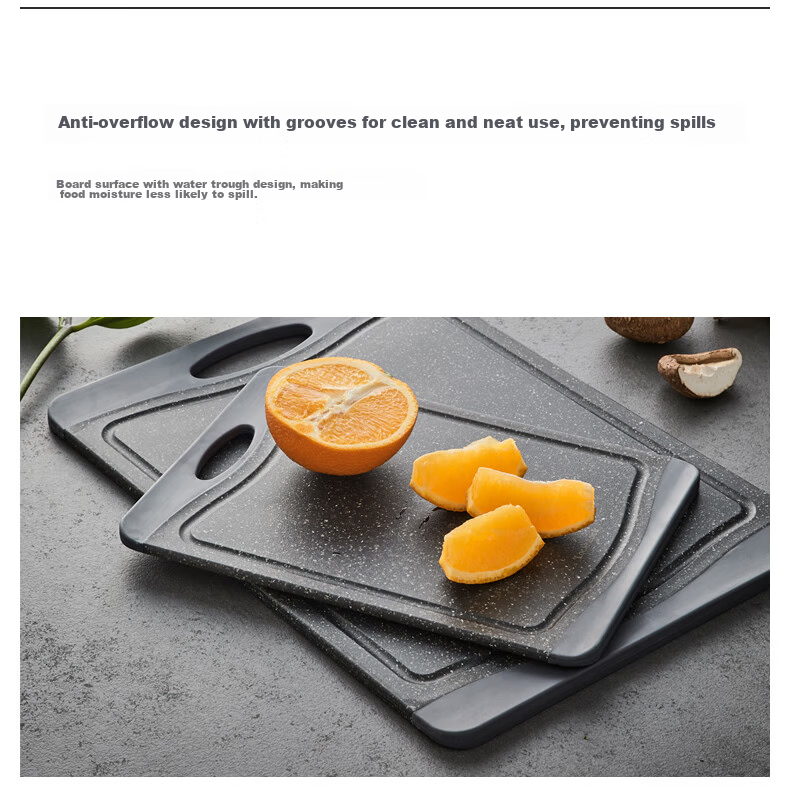 LOCK&LOCK Antibacterial Mold-Resistant Non-Slip Double-Sided Plastic Household Cutting Board, Spill-Proof Chopping Board, Dough Rolling, Fruit and Vegetable Cutting Board, Black, Medium Size 6