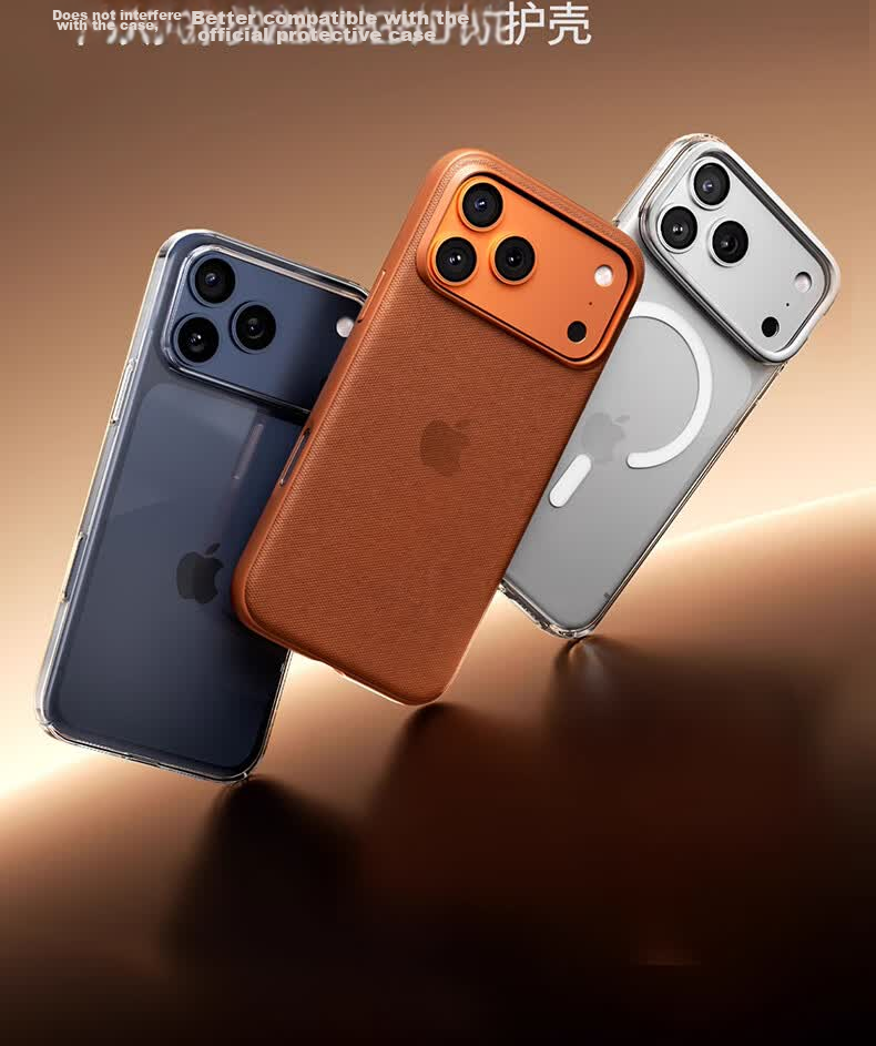 Torras AR Anti-Reflective Full-Coverage Lens Protector for iPhone 17 Pro Max Aluminum Alloy Starry Orange 15