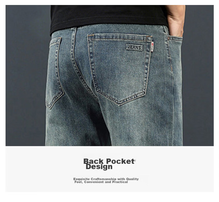 JEEP SPIRIT Men's High-End Jeans Casual Straight-Leg Wide-Leg Loose Long Pants Spring Summer 9