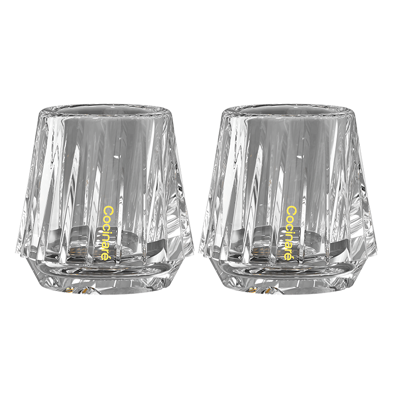 Cocinare Kiss Coffee Tasting Crystal Glass Cups, C-Series Aroma Italian Espresso KissCup, Hand Brew Coffee Accessories, Transparent 45ml, Set of 2