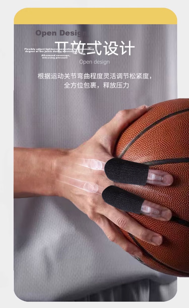 LAC Finger Sleeves Protective Finger Guards 10-Pack Basketball Sports Finger Support Anti-Slip Elastic Bandage Black 5