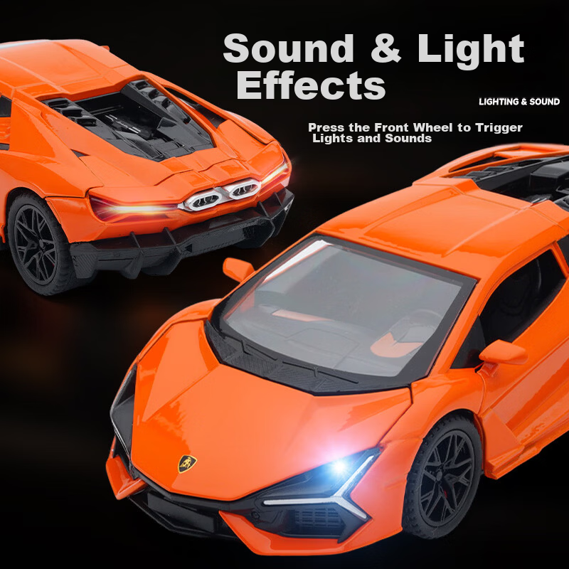 Chiyuchewan Racing Car Toy, Lamborghini New Bull Alloy Realistic Car Model, Toy Car Model, Gift for Boys 3