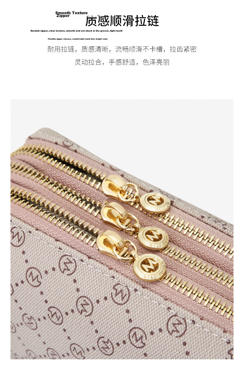 GOLF Handbag, Women's Purse, Large Capacity, Double-Layer Clutch, Long Coin Purse, Card Holder, Phone Pouch, Fashionable Bag 12