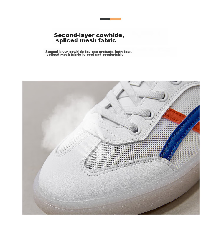 ZHR Women's Shoes, Summer New Style Mesh Breathable White Sneakers, Genuine Leather Training Sports Shoes for Women, A67E White Blue Size 37 6