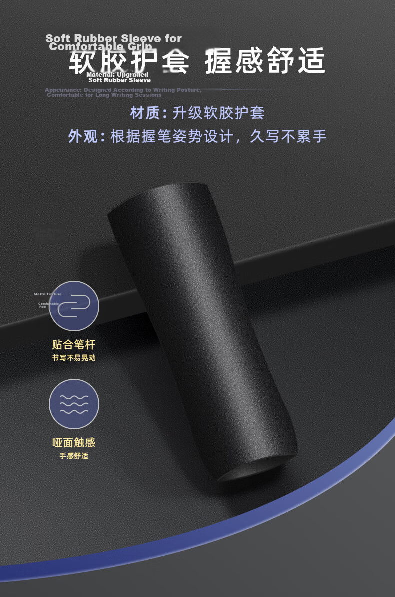 Jinzhi Retractable Gel Pen, Black, 20 Pcs/0.5mm, Classic Bullet Tip, Conference Signing Pen, Black Ink, Carbon-Based Retractable Pen, Back-To Essential 8