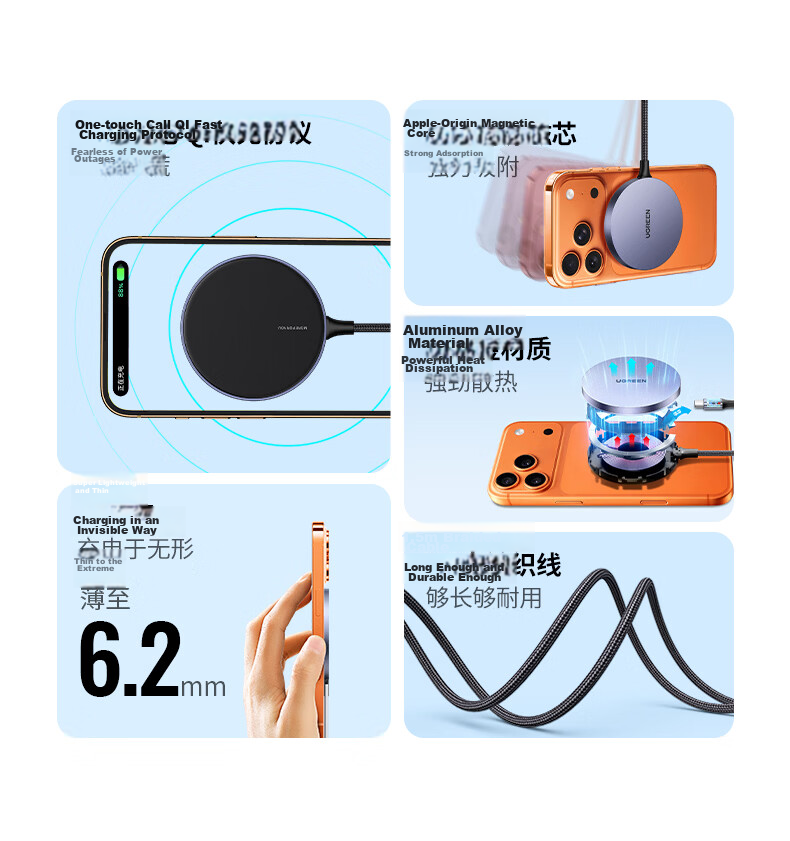 UGREEN Magnetic Phone Mount, Metal Circular Iron Plate, Compatible with Magnetic Stand, Wireless Attachment without Charging, Stainless Steel Material, Strong Adhesive [2 Pieces] 5