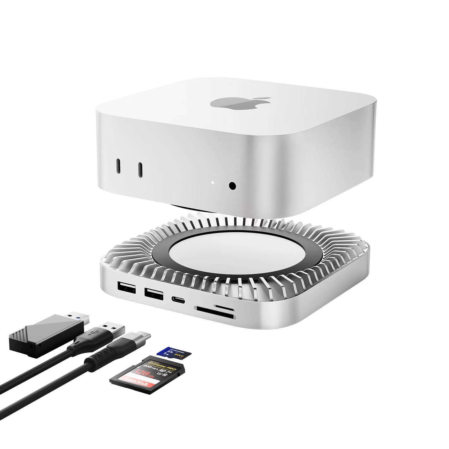 MOVE SPEED Macmini M4 Docking Station SSD External Hard Drive Enclosure Cooling Base Expansion Dock 10G Transmission Openclaw Lobster Robot