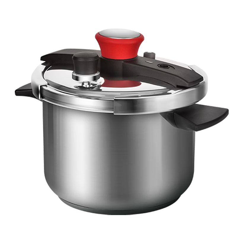 Double Happiness High-Pressure Cooker 304 Stainless Steel Gas and Induction Cooker Compatible Explosion-Proof Pressure Cooker Single-Handed Opening 22CM/4L Red Melody