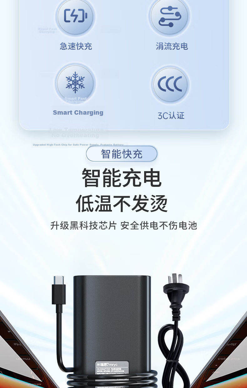 Mryc Dell Laptop Charger, 19.5V 2.31A 45W, Suitable for Dell XPS13 9360/9350 Computer Power Adapter Cable, 4.5mm Small Port with Pi 2