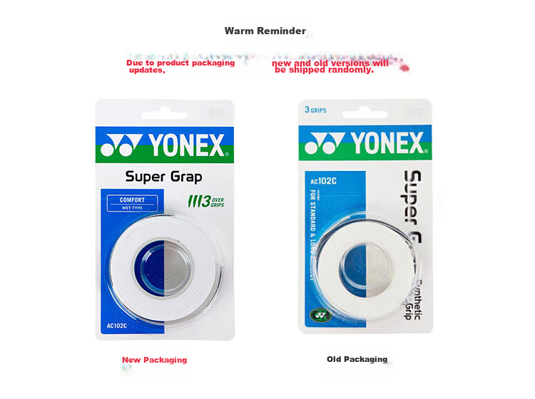 YONEX Badminton Grip Tape Sweat Absorbent Handle Tape AC-102C-011 White 3-Pack 1