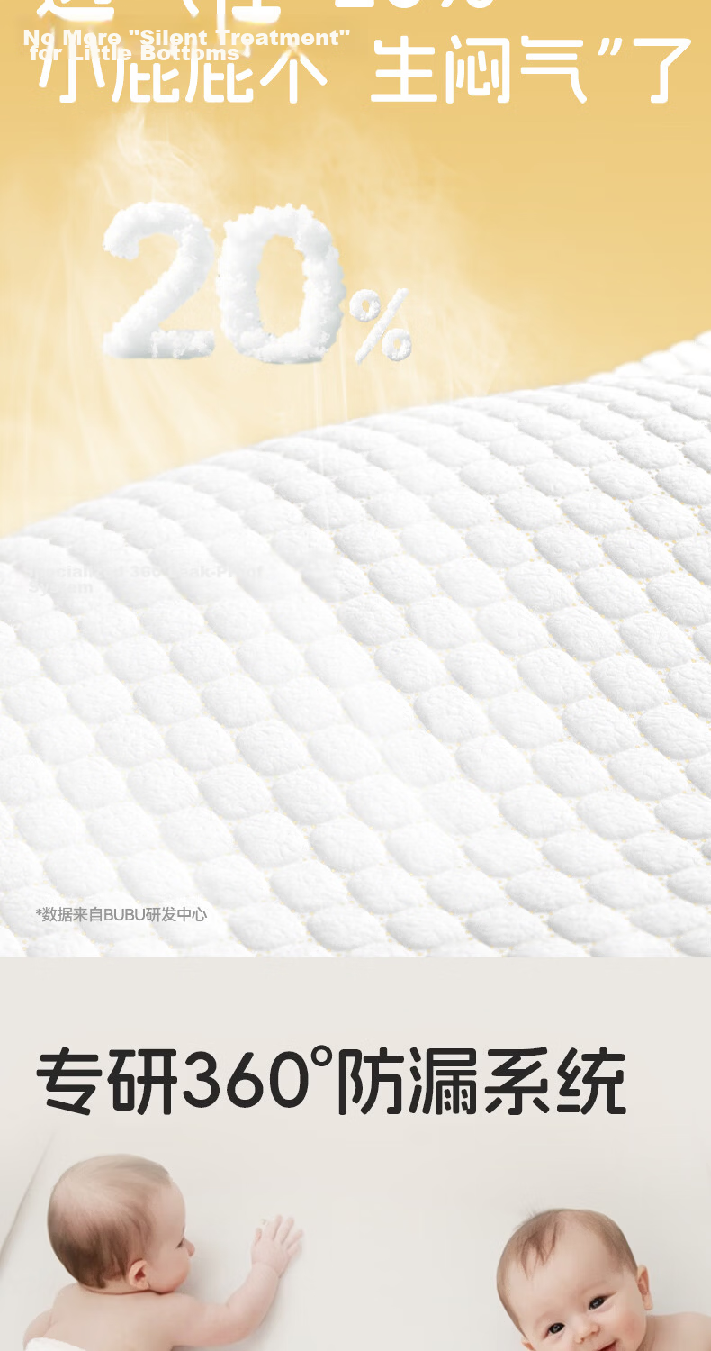 BUBU Silk Road PRO XXL48 Night Use Ultra Absorbent Thin Breathable Diapers 8