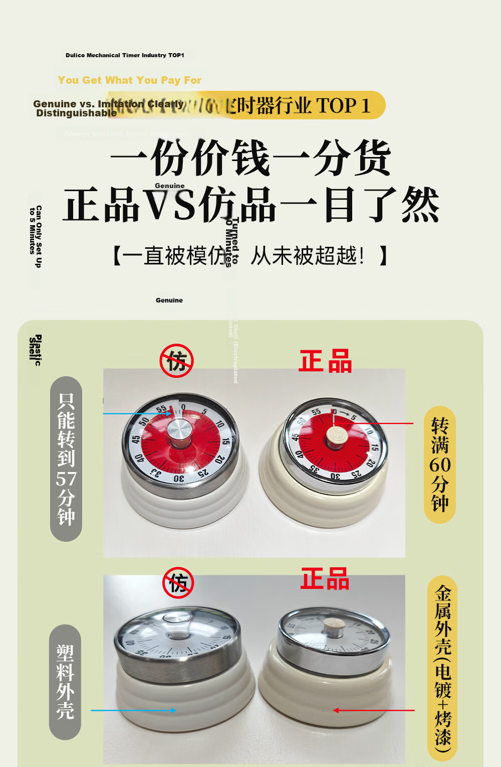 Dretec Japanese Timer, Kitchen Timer, Mechanical Refrigerator Timer, Clock Alarm Reminder, Water Blue Color 1