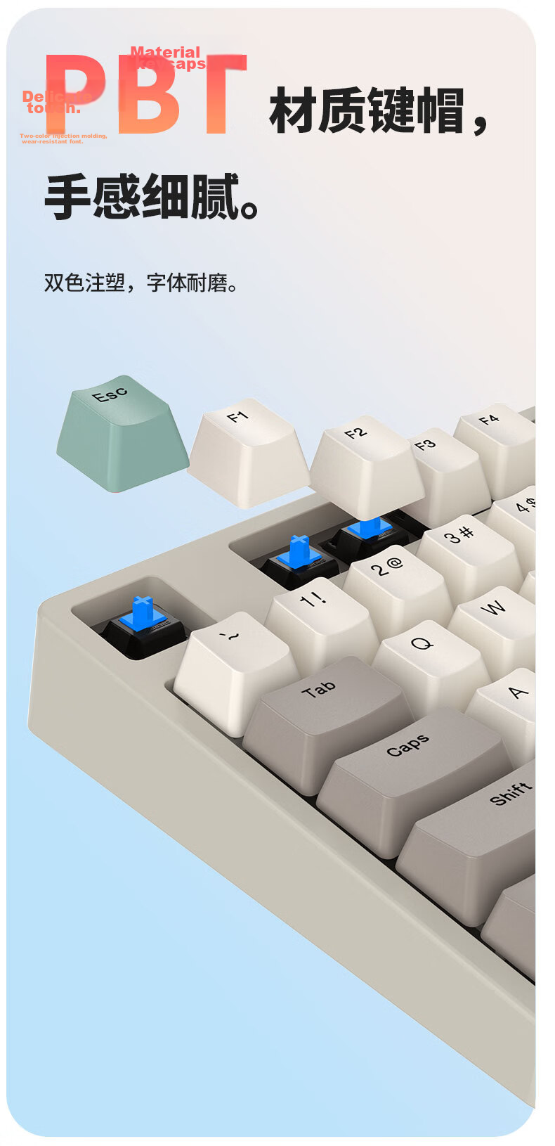 Ikbc W200 Wireless Keyboard, 87 Keys, Mechanical Keyboard for Office Typing with Good Feel, Cherry Keyboard for E-Sports Gaming, White Brown Switch 12