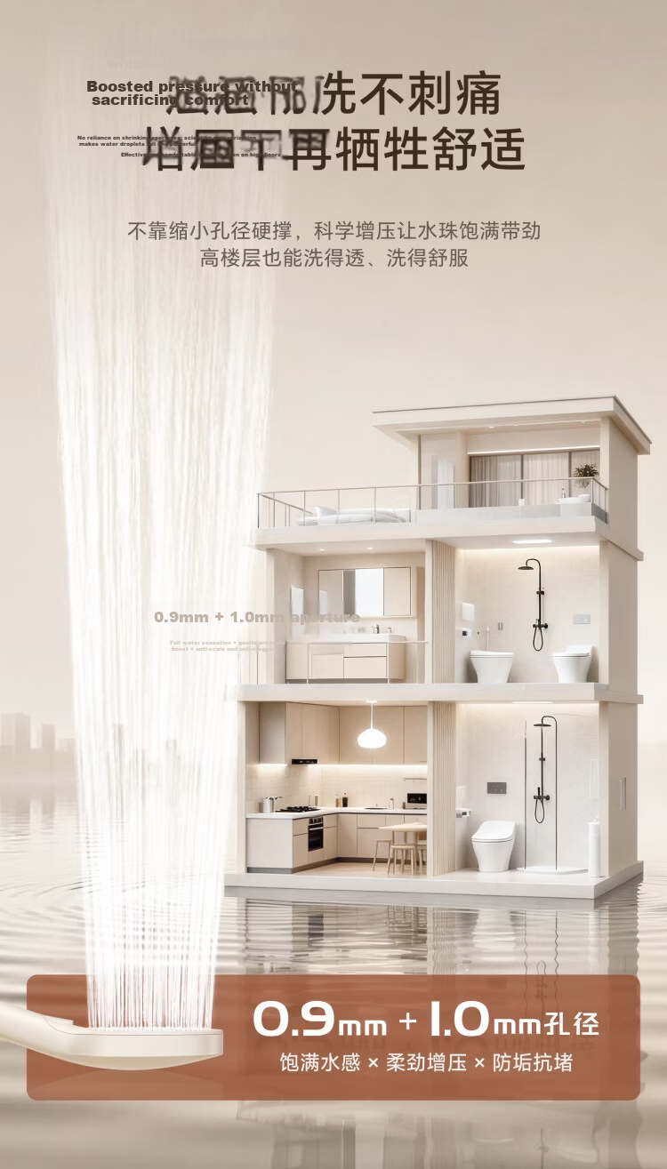 ARROW Pure World Shower Set Milk White Digital Display Square Rod Piano Key Handheld Pressurized Shower Head 27