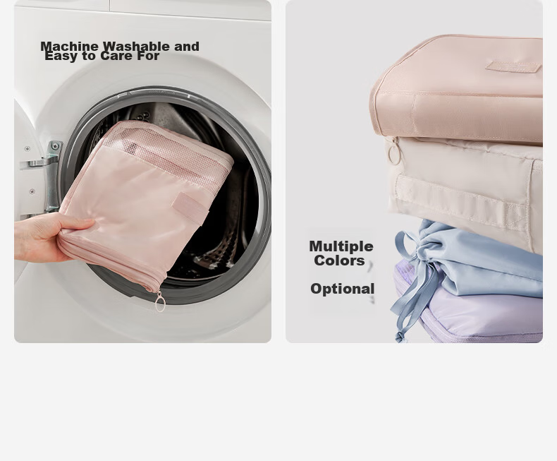 EACHY Travel Storage Bags, Compression Packing Cubes, Luggage Organizer Bags for Business Trips, Clothing Sorting Bags, Travel Set, Gradient Pink, 5-Piece Set 6
