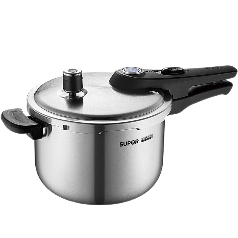 SUPOR Blue Eye Gas Pressure Cooker 304 Stainless Steel Large Capacity High Pressure Cooker Compatible with Induction Cooker and Gas Stove 22cm Diameter