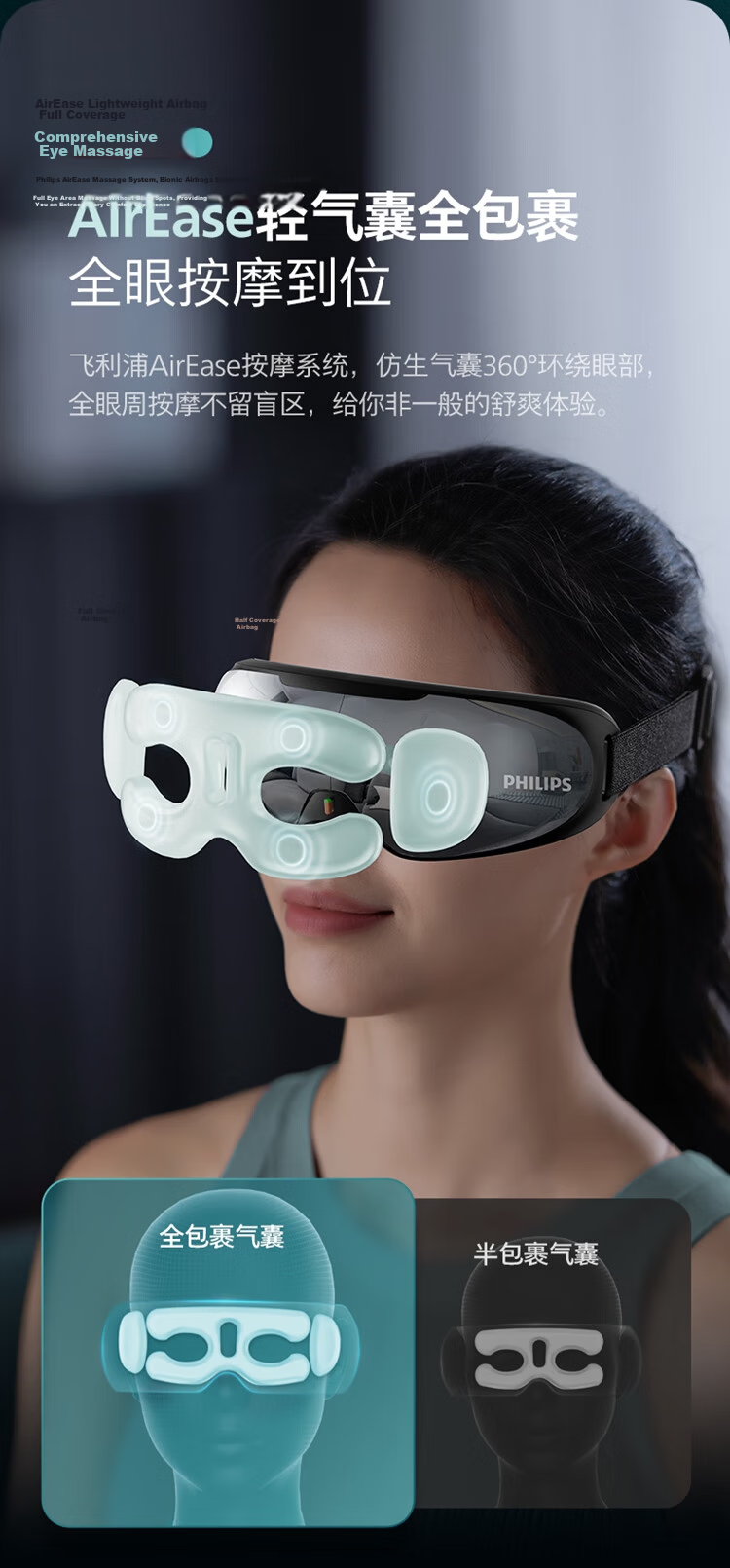 PHILIPS Eye Massager, Sleep Mask Massager with Heat Therapy, Eye Care Device [Music Bone Conduction], Gift for Parents, Elders, Boyfriends, Girlfriends, Holidays, Birthdays, 7102E 6