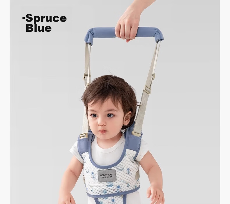 Beitais Baby Walking Harness Anti-Choke Breathable Toddler Walking Stand Fall Prevention Safety Strap Spruce Blue 22