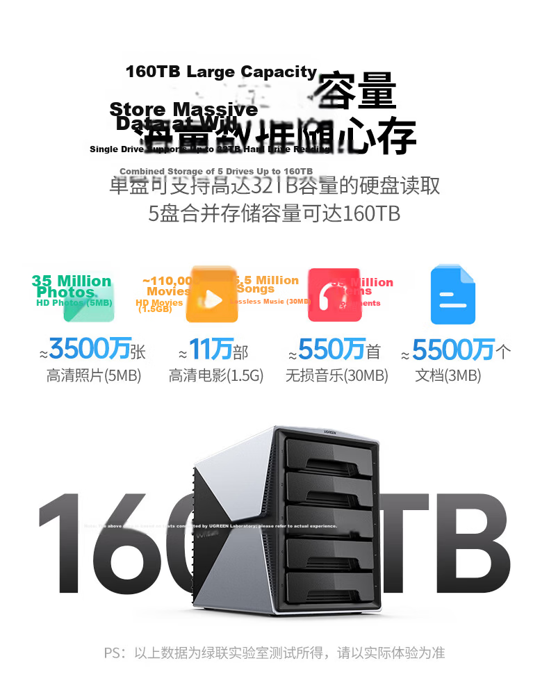 UGREEN Hard Drive Enclosure, Multi-Bay Hard Drive Cage (No RAID Array, with Temperature-Controlled Fan), Suitable for 2.5/3.5 SATA Serial Mechanical And Solid State Drives 13