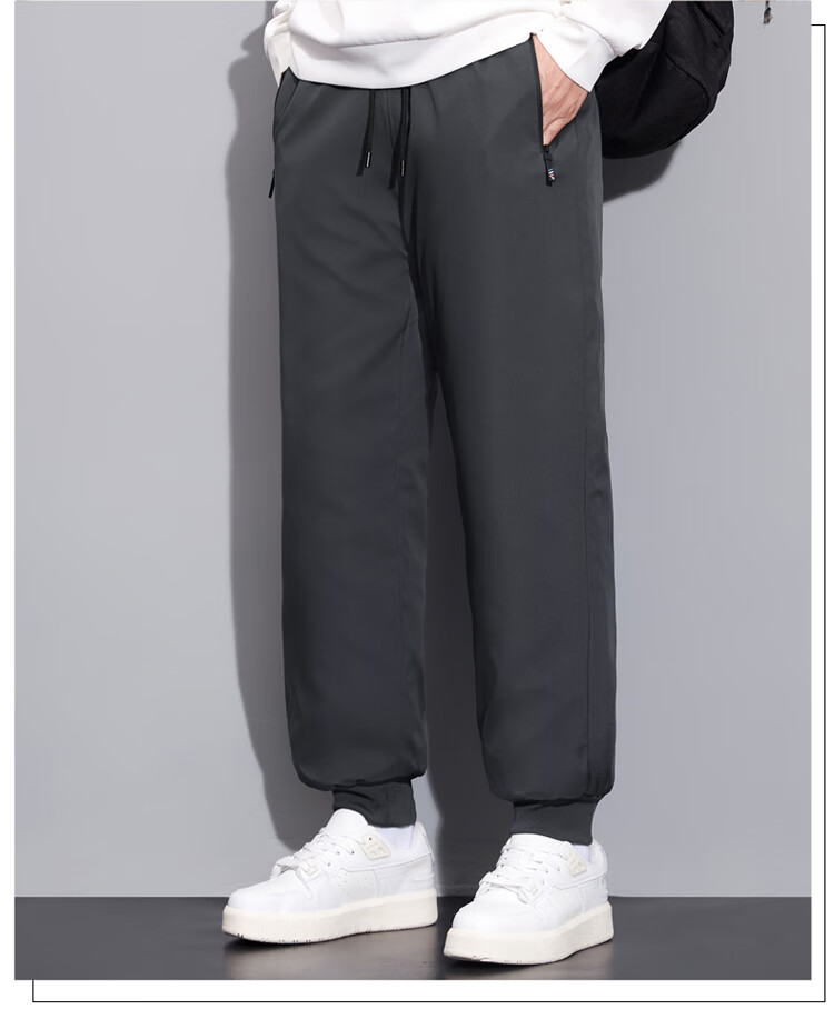 TUCANO Men's Cotton Pants Lamb Wool Fleece Thickened Graphene Warm Comfortable Casual Straight Leg Trousers Black 3XL 32