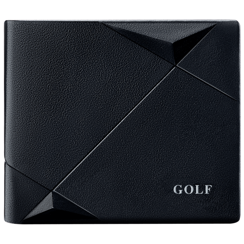GOLF Men's First Layer Cowhide Horizontal Wallet Multi-Card Short Thin Wallet Gift Box Set for Boyfriend
