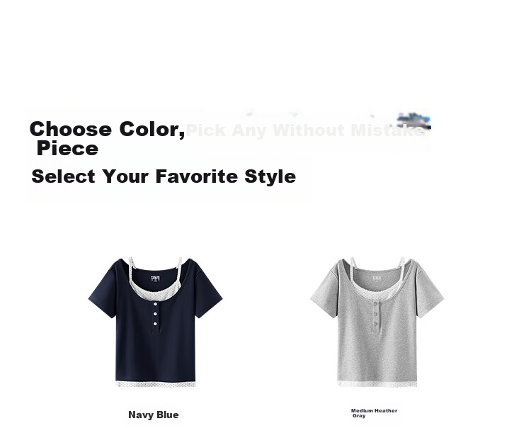 Semir Mall Style | Women's Summer Short Sleeve T-Shirt, Short Polka Dot Fake Two-Piece, 2026 Sexy Top 101326100043 22