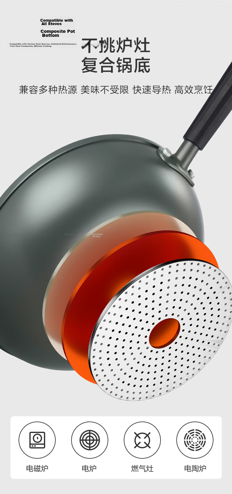 JD Original Non-Stick Wok, Maifanshi Color Cooking Pan for Induction And Gas Stoves, Flat Bottom Frying Pan 30cm, Spatula Included 13