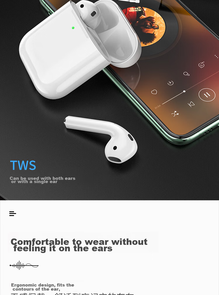 HOCO Wireless Bluetooth Earphones, Bluetooth 5.3 Low Power Consumption Long Battery Life, In-Ear Sports Running Earphones CES3 PRO White 3