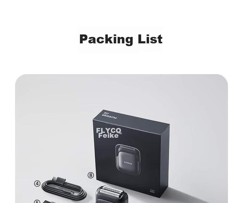 FLYCO FS685 Electric Men's Shaver Reciprocating Portable Razor Gift for Boyfriend Husband Dad Father's Day Tianji Black Recommended by Wang Yibo 24