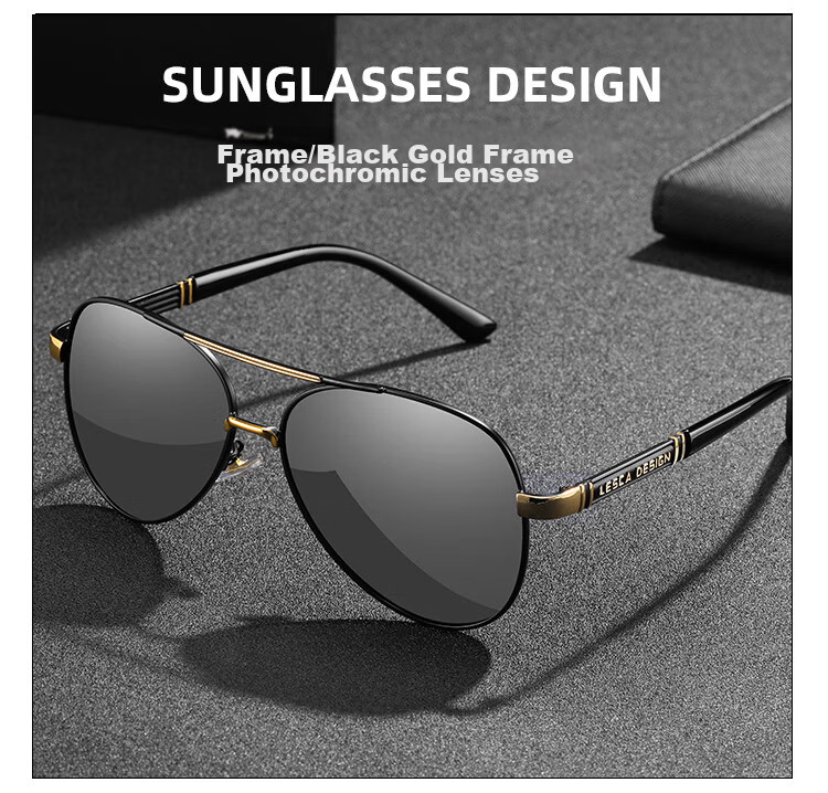 GOGOSOON New Pilot Sunglasses for Men, Driving-Specific Glasses, Photochromic Polarized Driving Sunglasses, Light-Sensitive Day And Night Fishing Glasses 15