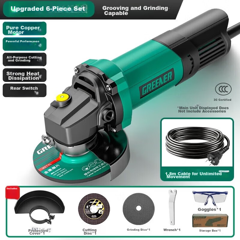 Green Forest 800W High Power Angle Grinder Cutting Polishing Electric Tool