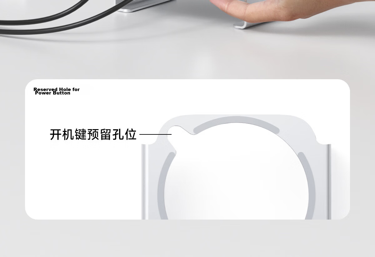 Haibeisi Stand Base Compatible with Mac mini M4/M4 Pro Desktop Support Bracket Cooling Rack Aluminum Alloy Metal 6