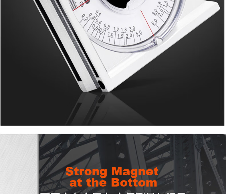 Mitz Slope Meter Multi-Function Angle Measuring Instrument High Precision Small Level Slope Gauge Economy Model with Magnet 10