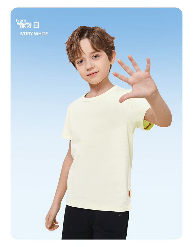 BOBDOG Girls Summer Outfit New Thin Short Sleeve T-Shirt and Pants Set White+Light Blue 170 14