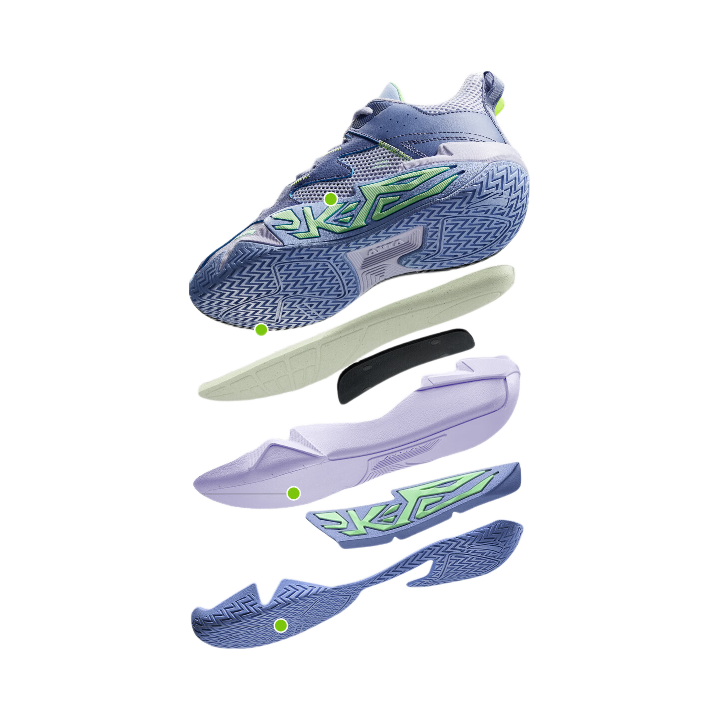 Anta Kids Boys Sports Shoes 2026 Summer Breathable Mesh Durable Cement Basketball Shoes A12621102
