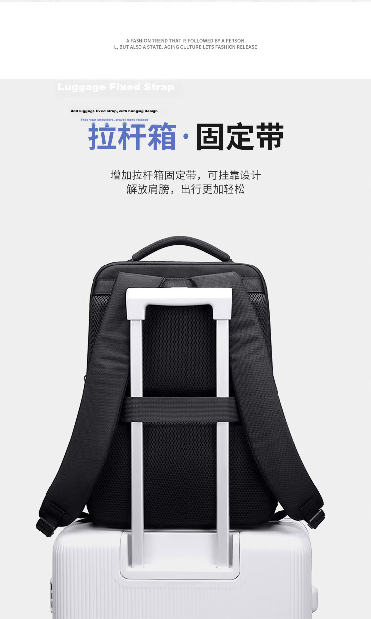 POLO Men's Business Backpack 15.6/16 Inch Laptop Bag Large Capacity Commuter Travel Bag 15
