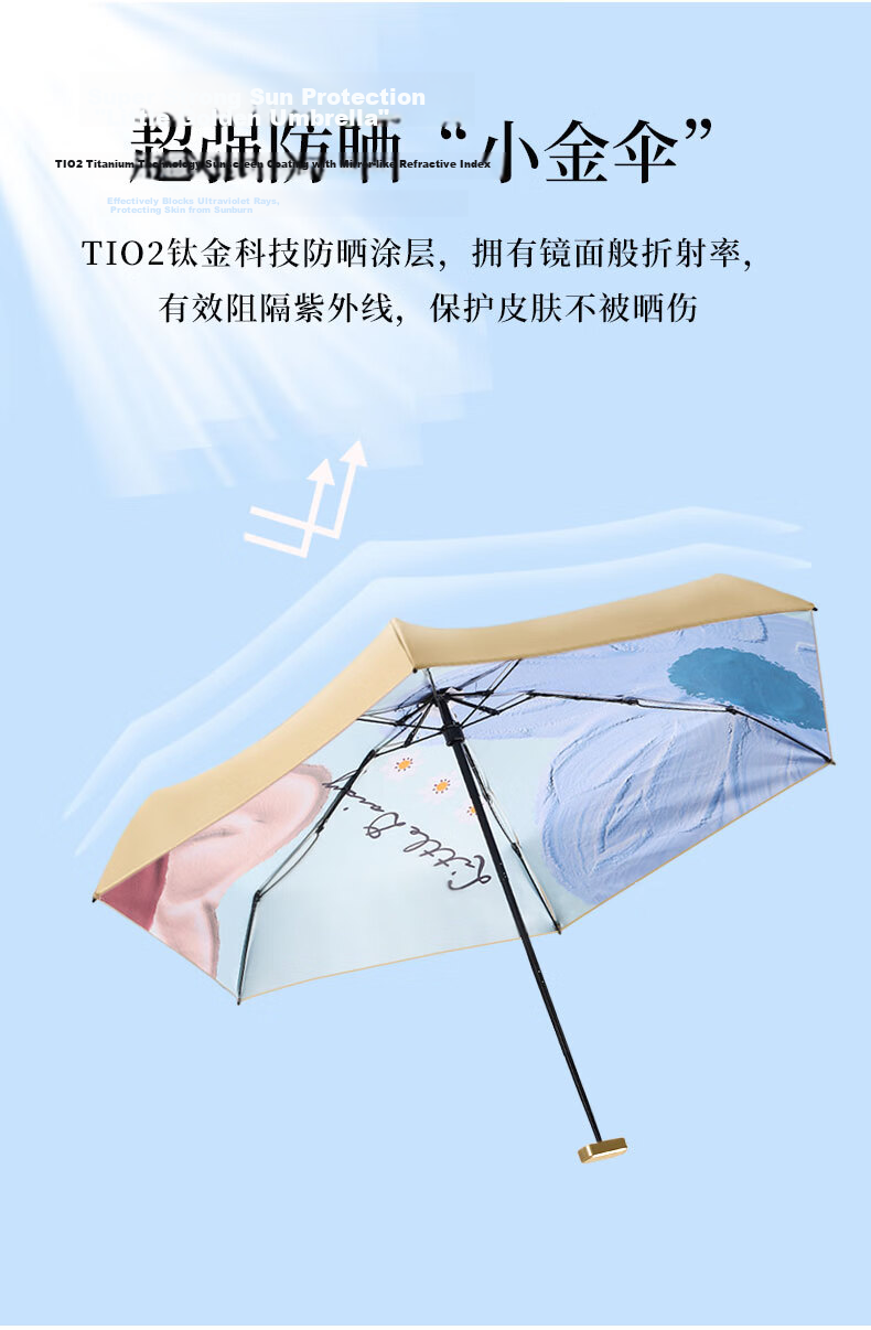 Fanyejia Vintage-Style Six-Fold Umbrella, Sun Umbrella for Women, UV Protection, Dual-Use for Rain And Shine, Compact Black Umbrella for Children, Mid-Autumn Festival Gift for Girls, High Aesthetic Value 8