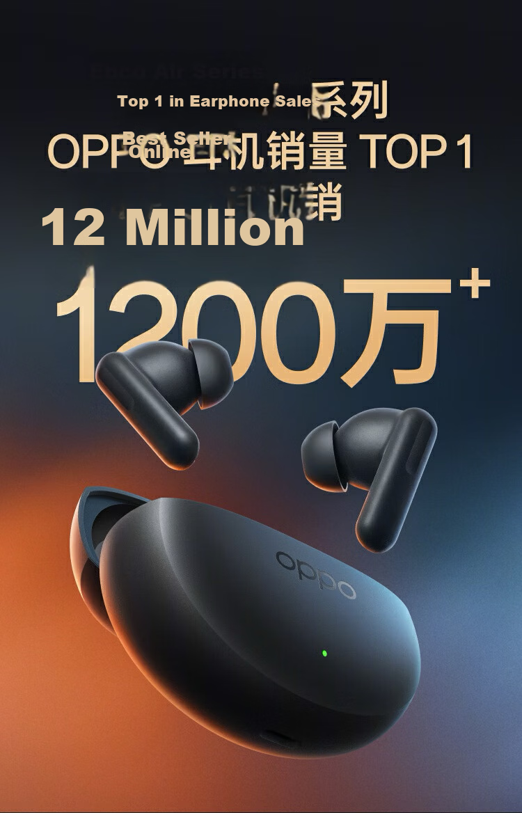 OPPO Enco Air5 Pro True Wireless Noise Cancelling In-Ear Bluetooth Earphones Long Battery Life Compatible with Apple Huawei Xiaomi Phones Moon Pearl White 1