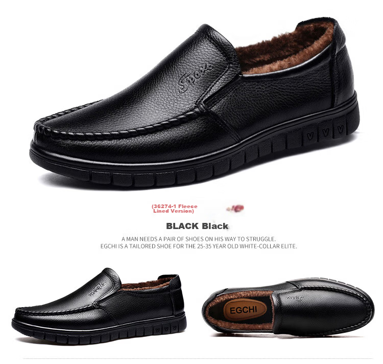 EGCHI Business Casual Shoes for Men, Leather Slip-On Shoes, Top-Grain Cowhide, Middle-Aged Footwear, 36274 Hollow-Out Style, Size 40 34