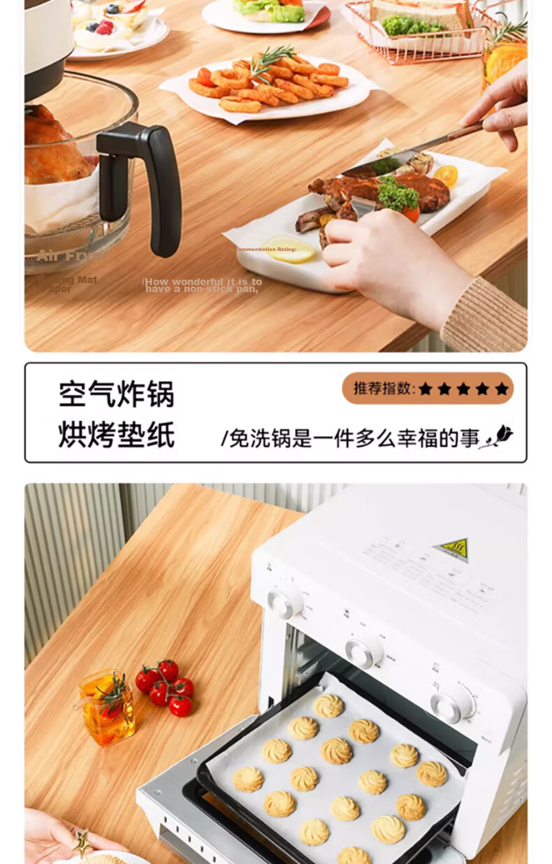 Kaoleshi Silicone Oil Paper 60m x 40cm Non-Stick Baking Oven Tray Air Fryer Parchment Paper Thickened and Widened Cake Baking Paper 4