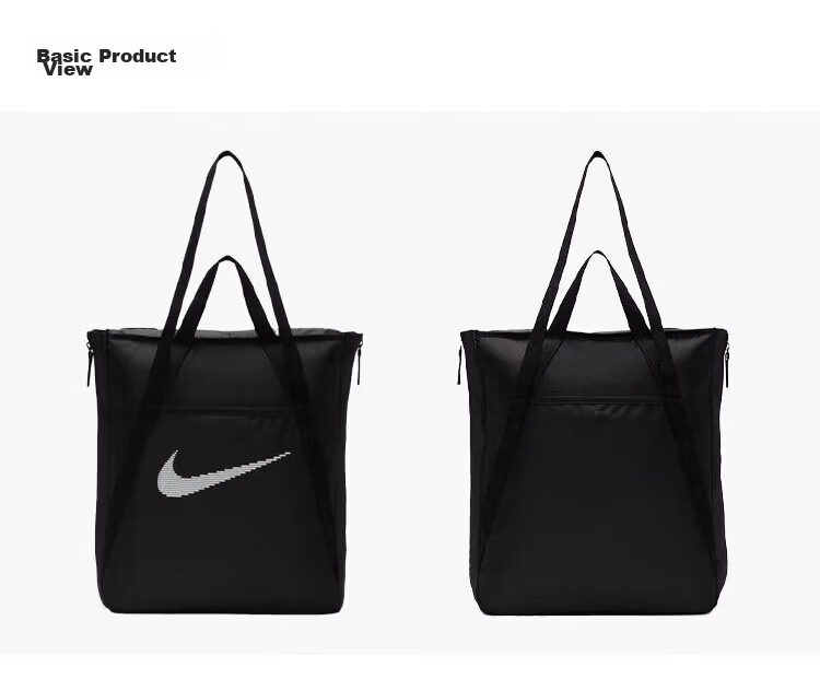 NIKE Unisex Shoulder Bag New Printed Zipper Tote Handbag IH7964-010 Black MISC 3