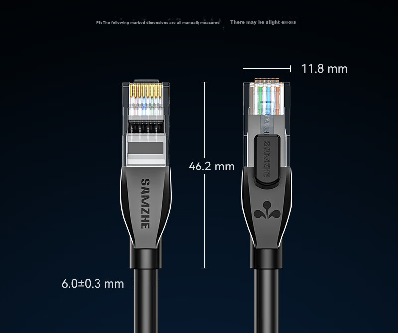 SAMZHE CAT6 Ethernet Cable Right-Angle Connector, Pure Copper 10 Gigabit Network Cable for Computer Router Engineering Monitoring Finished Patch Cord, Black 0.5 Meter WT6A005 11