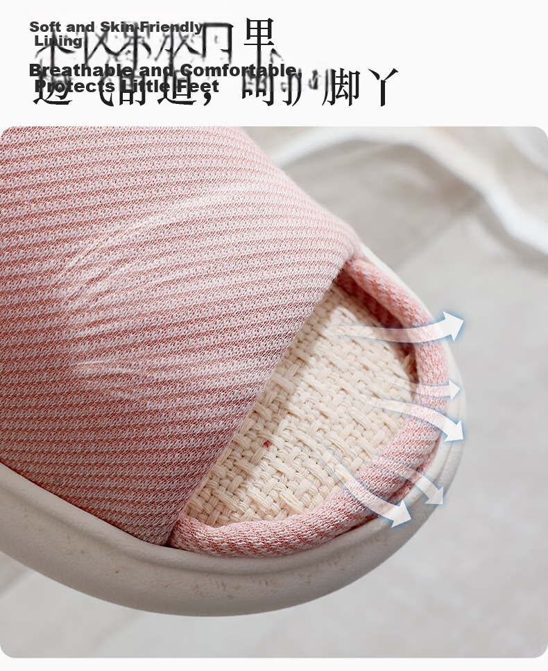 GUOLUOFEI Linen Slippers Unisex Four Seasons Couple Indoor Non-slip Cotton Linen Floor Sandals Dark Gray Size 36-37 5