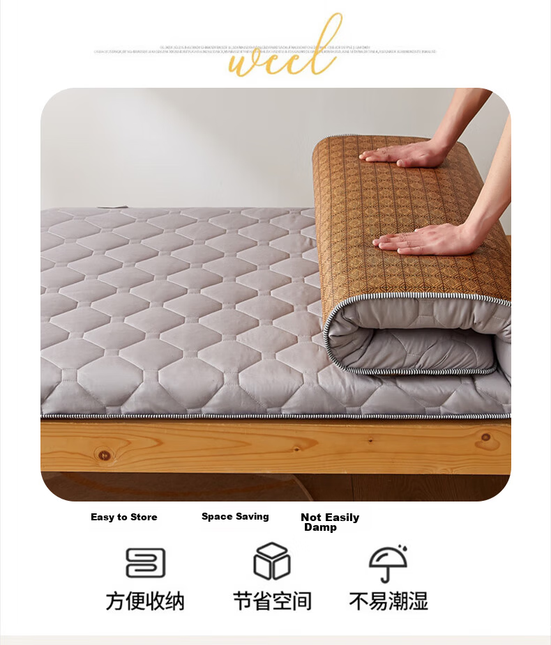 AVIVI Mattress, Dormitory Skin-Friendly, Single Bed Mattress, Thin Mattress, Tatami Mat, Bedding, Simple Gray, 90*200cm 11