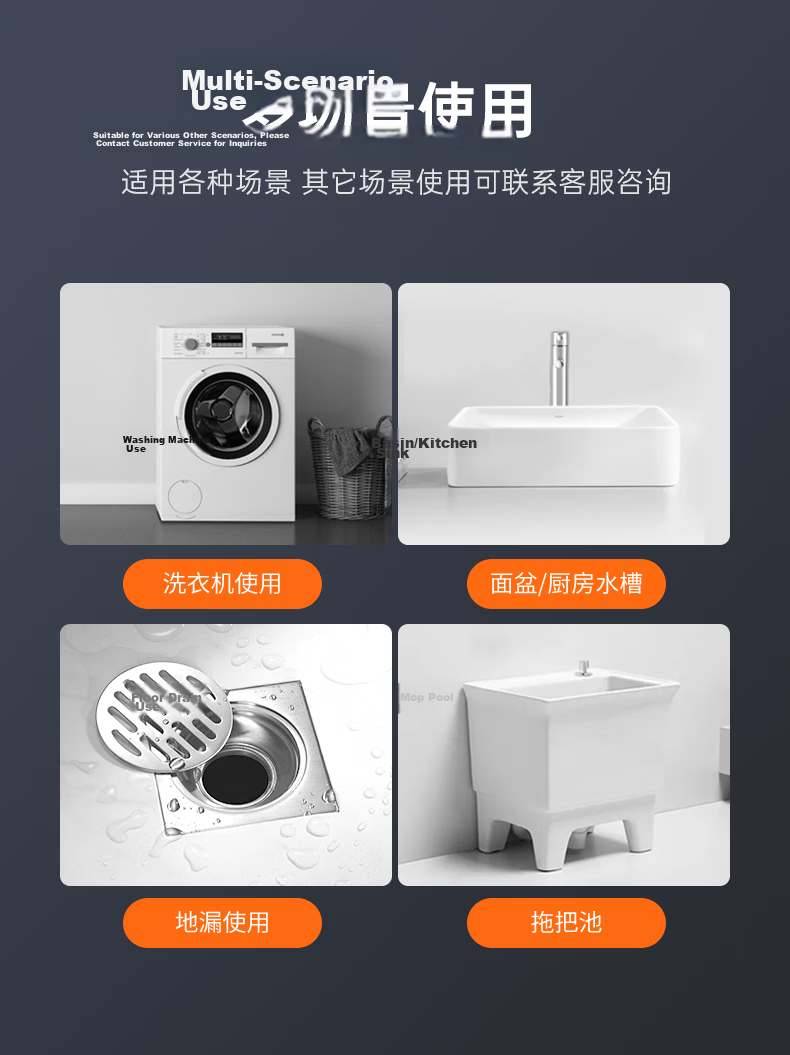 Muvi Washing Machine Drain Connector, Anti-Odor Tee Joint, Two-In Sink Drainage Pipe, Anti-Overflow Special Device 10