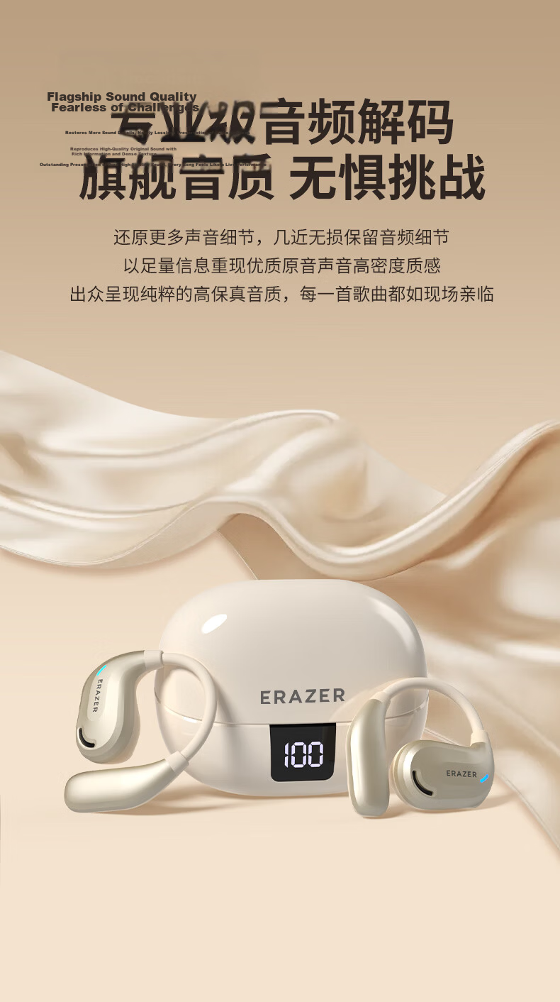 Lenovo Invests in Brand Yinengzhe LED Digital Bone Conduction Concept Headphones, Open-Style Sports Long Battery Life Directional Sound Transmission ENC HD Calling, Digital Display Power Level | Iron Gray 5
