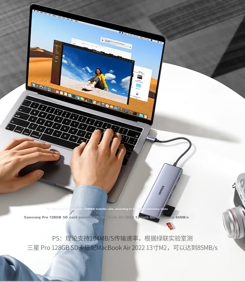 UGREEN Type-C Expansion Dock, USB Hub, HDMI/VGA Port Adapter, Card Reader, Compatible with Apple MacBook Air, Huawei, Lenovo Laptops 23